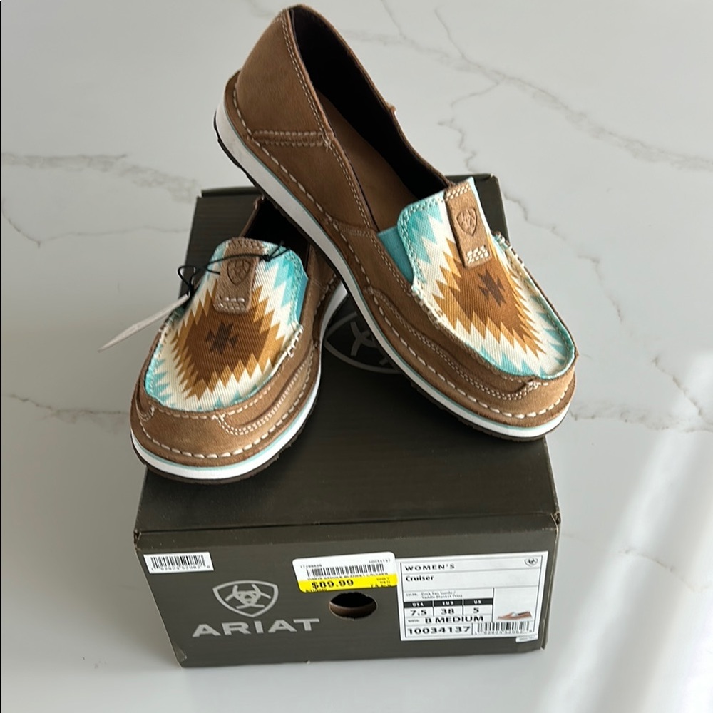 Ariat Women's Brown and Turquoise Slip-On Shoes